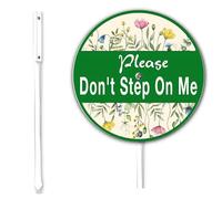 Horienteeon Please Don't Step On Flowers Grass Sign Keep Off Flowers Grass Round 9.2inch Rustproof Aluminium Wildflowers Farm Street Garden Porch Yard Decor Outside Outdoor Lawn