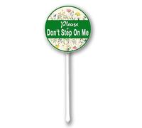 Horienteeon Please Don't Step On Flowers Grass Sign With Stake Keep Off Flowers Grass Wildflowers Farm Lawn Prop Walkway Porch Decorations,Outdoor Aluminium Grass Round 9.2inch