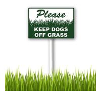 Horienteeon Please Keep Dogs Off Grass Yard Sign with Stakes 20x30cm Sturdy Aluminum Yard Signs Rust Free Keep Off Grass Sign for Lawn Garden Sidewalk Outdoor Use