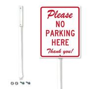 Horienteeon Please No Parking Here Yard Sign with Metal Stake Easy Installation 20x30cm Sturdy Heavy Aluminum Signs Notice Sign for Outdoor Use Lawn