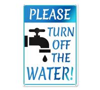Horienteeon Please Turn Off the Water Aluminium Signs 14×20cm, Sturdy Aluminum Metal Signs Rust Free, Dont Forget to Turn Off Water Sign - Water Signs - Please Turn Off Water Sign