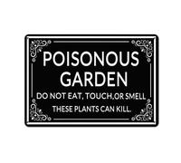 Horienteeon Poisonous Garden Sign 14x20cm Reflective Aluminum Sign Fade Resistant/Waterproof Indoor or Outdoor Use Easy to Mount