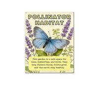 Horienteeon Pollinator Habitat Aluminium Garden Signs Garden Is Safe Space For Pollinators Wildflowers Area Yard Signs Neighborhood Grass Garden Aluminium Garden Grassland/Lawn Decorations 8x12"