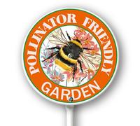Horienteeon Pollinators Friendly Yard Sign Bees Pollinator Welcome Garden Sign With Stake Round 9.2inch Lawn Signs,Rustproof Farm Party Porch Outdoor Aluminium Decorations