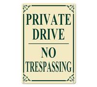 Horienteeon Private Drive No Trespassing Aluminium Sign 20×30cm, Sturdy Aluminum Wall Signs Rust Free, Street Signs, Road Signs, Dead End Signs, Private Property No Trespassing Sign