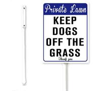 Horienteeon Private Lawn,Keep Dogs Off The Grass Yard Sign With Stake Keep Off Lawn Garden Aluminium Neighborhood Farm Lawn Prop Walkway Porch Decorations,Outdoor Esay To Install 8x12 Inch