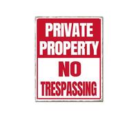 Horienteeon Private Property No Trespassing Aluminum Metal Sign Caution Security Business Rustproof Aluminum Outdoor Yard Decorations Home Garden Lawn 8x12"