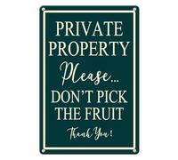 Horienteeon Private Property Please Do Not Pick The Fruit Aluminium Signs 30×40cm, Sturdy Aluminum Metal Signs Rust Free, Fruit Wall Sign, Do Not Pick Sign, Private Property Fruit Sign