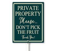 Horienteeon Private Property Please Do Not Pick The Fruit Yard Sign with Stakes 20×30cm, Sturdy Aluminum Yard Signs Rust Free, Fruit Yard Sign, Do Not Pick Sign, Private Property Fruit Sign
