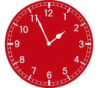 Horienteeon Pure Color Wall Clock Red Wall Clock 25cm Round Wooden Battery Operated Silent Non-Ticking Clocks for Farmhouse Office Home Living Room Bedroom