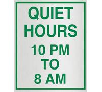 Horienteeon Quiet Hours 10 Pm To 8 Am Aluminum Sign Quiet Hours Sign 5x8inch Street Rustproof No Parking Signs For Driveways Farm Walkway Ground Porch Aluminium Decorations