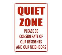 Horienteeon Quiet Zone Please Be Considerate of Our Residents And Our Neighbors Aluminum Sign 30×40cm, Sturdy Aluminum Signs, Warning Sign Outdoor for Lawn Yard Decor