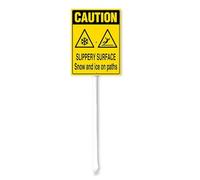 Horienteeon Slippery Surface Snow And Ice On Paths Yard Sign With Stake Caution Sign 7x8.8inch Rustproof Aluminium Garden Home Farm Yard Neighborhood Pond Decor Outside Lawn Outdoor