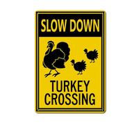 Horienteeon Slow Down Turkey Crossing Sign 30x40cm Reflective Aluminum, Fade Resistant, Indoor or Outdoor Use