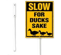 Horienteeon Slow For Ducks Sake Yard Sign With Stake Duck Crossing Pet Lovers Neighborhood Street Traffic Road Sturdy Rustproof Aluminum Street Outdoor Use Decorations Home Garden Lawn 7x8.8"