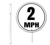 Horienteeon Speed Limit 2 Mph Yard Sign With Stake Slow Down Driveway Road Traffic Street Rustproof Sturdy Aluminum Plaque For Outdoor Yard Garden Decoration Use Easy Install Round 9.2inch
