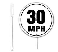 Horienteeon Speed Limit 30 Mph Yard Sign With Stake Slow Down Driveway Road Traffic Street Rustproof Outdoor Aluminum Plaque Decorations Yard Supplies For Home Garden Lawn Round 9.2inch