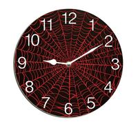 Horienteeon Spider Web Wall Clock Halloween Scary Bat Ghost Witch Haunted House Clock For Living Room, Battery Operated Easy To Read Bedroom, Bathroom And Kitchen Housewarming Seasonal Round 10"