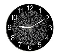 Horienteeon Spider Web Wall Clock Halloween Scary Bat Ghost Witch Haunted House For Kitchen Bathroom Silent Non Ticking Decorative Clock Battery Operated Home Office Living Room Decor Round 10"