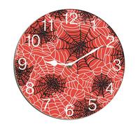 Horienteeon Spider Web Wall Clock Halloween Scary Bat Ghost Witch Haunted House Silent Non Ticking Battery Operated Rustic Farmhouse Kitchen Clocks Decorative For Living Room Bedroom Office Round 10"