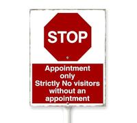 Horienteeon Stop Appointment Only Yard Sign With Stake Private Property Neighborhood Lawn Signs,Rustproof Farm Party Porch Street Business Outdoor Aluminium Decorations 8x12"
