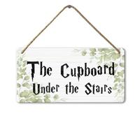 Horienteeon The Cupboard Under The Stairs Front Door Sign Wooden Door Hanger Rustic Farmhouse Plaque Board Door Decor For Store Office 6x12 Inch