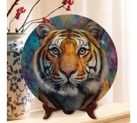Horienteeon Tiger Portrait Wildlife Jungle Decorative Melamine Plate 27cm