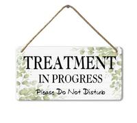 Horienteeon Treatment In Progress Do Not Disturb Wooden Front Door Sign Office Door Hanger Hanging Door Office Business Sign Decor Room Wall Decorative 8x16 Inch