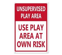 Horienteeon Unsupervised Play Area Use Play Area At Own Risk Aluminum Sign 14×20cm, Sturdy Aluminum Signs Rust Free, Unsupervised Play Area Sign, Warning Sign for Lawn Yard