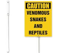 Horienteeon Venomous Snakes And Reptiles Sign With Stake Caution Snakes Sign For Yard 7X8.8Inch Farm Funny Rust Free Aluminum-Uv Protected Lawn Decor And 12.8" Stake Kit