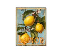 Horienteeon Vintage Lemon Aluminum Sign Summer Fruit Lemon Vegetables Fruits Herb Garden Rustproof Street Outdoor Use Decorations Home Garden Wall Hanging 8x12"