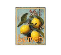 Horienteeon Vintage Lemon Aluminum Sign Summer Fruit Lemon Vegetables Fruits Herb Garden Rustproof Street Outdoor Use Decorations Home Garden Wall Hanging 8x12"