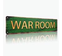 Horienteeon War Room Sign 10x40cm Metal Aluminum Vintage Wall Decor for Bar Game Room Garage Gym