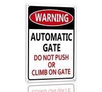 Horienteeon Warning Automatic Gate Do Not Push Or Climb On Gate Aluminum Sign 20×30cm, Sturdy Aluminum Metal Signs Rust Free, Moving Gate Warning Sign, Gates Caution Security Signs
