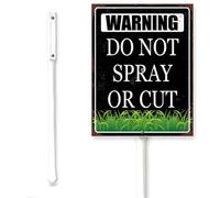 Horienteeon Warning Do Not Spray Or Cut Yard Sign With Stake Keep Off Grass Street Business Caution Safety Metal Decoration Rustproof Sturdy Aluminum Plaque For Outdoor Use 6x4.6"