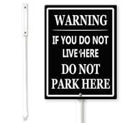 Horienteeon Warning If You Do Not Live Here Do Not Park Here Yard Sign with Stakes 20×30cm, Sturdy Aluminum Yard Signs, Polite Notice Residents Parking Sign Humor Might Sense Warning Your Yard Sign