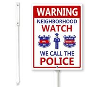 Horienteeon Warning We Call The Police We Dial 911 24 Hour Security On Duty Yard Sign with Stakes 20×30cm, Sturdy Aluminum Yard Signs Rust Free, Weatherproof Outdoor Signs for Yard Garden