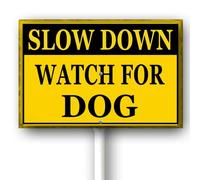 Horienteeon Watch For Dog Sign With Stake Caution Slow Down Rustproof Neighborhood Aluminium Street Business Home Farm Garden Porch Decor Outside Outdoor Lawn Traffic 8x12inch