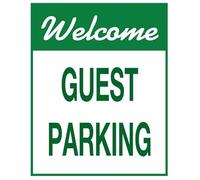 Horienteeon Welcome Guest Parking Aluminum Sign Reserved Parking Guest Sign 8x12inch Street Business Caution Safety Outdoor Decoration Rustproof Sturdy Aluminum Sign For Outdoor Use