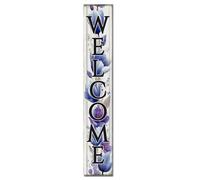 Horienteeon Welcome Sign For Front Porch Purple Tulip Mother Day Welcome Spring Porch Decor Farmhouse Porchs Vertical Wooden Plaque Entryway Home Outdoor Seasonal Decoration 8x48inch