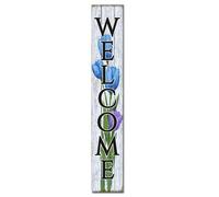 Horienteeon Welcome Sign For Front Porch Tulip Mother Day Welcome Signs Spring Summer Floral Farmhouse Porch Vertical Wooden Plaque Entryway Home Outdoor Seasonal Decoration 8x64inch