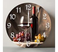 Horienteeon Wine Grape Still Life Wooden Wall Clock 30cm