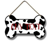 Horienteeon Ymaotrade Custom Dog Bone Sign, Custom Pet Dog Name Sign, Bone and paw Prints Wood Hanging Wall Plaques Wall Art Dog Room Decorations 8.3x4.8"