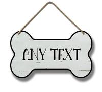 Horienteeon Ymaotrade Personalized Dog Bone Sign, Custom Dog Room Wood Sign, Rustic Bone Shape Sign With Cut Paws Print For Dogs Puppies, Pet Lover Gift Home Decor 8.3x4.8"