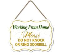 Horienteeon Ymaotrade Working from Home Sign Do Not Knock or Ring Doorbell Work From Home Must Have Office Door Sign for Front Door Home Based Business Sign10.86 * 7.95"