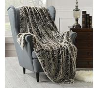 HORIMOTE HOME Faux Fur Throw Blanket - Luxury Shaggy Warm Fuzzy Fluffy Elegant Long Hair Washable Decoration Blanket for Sofa Couch and Bed, Brown 127x152cm