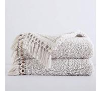 HORIMOTE HOME Ultra Soft Cozy Sherpa Throw Blanket, Lightweight Warm Throw with Tassel, Ombre Dusty Brown Reversible Boho Blanket for Sofa, Couch, Bedroom,Travel, 152x203cm
