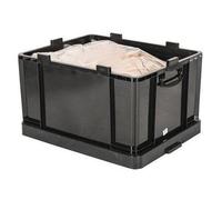 Horison Industries 145L Extra-large Plastic Storage Boxes, Containers with Lids, Heavy Duty Plastic Crates with Lids - 600x400x120mm, Plastic Box, Storage Containers for Van and Warehouse - Black