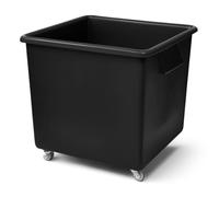Horison Industries 185L Mobile Plastic Bin, Glass Bottle Recycling Bins, Mobile Containers, Bottle Skips for Home Bar, Outdoor Bars and Hotels - 670x620x615mm Truck Containers - Black Bin