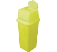 Horison Industries 4 pcs 7 Litre Bin, Trash Bin, Waste Bin, Garbage, Plastic Bins with Lids, For Sharps Disposal, Yellow, Litter for Hospital School, 750x435x340mm